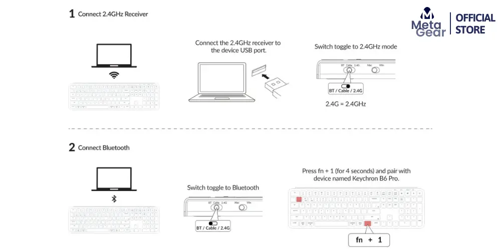 Hướng dẫn sử dụng Keychron B6 Pro