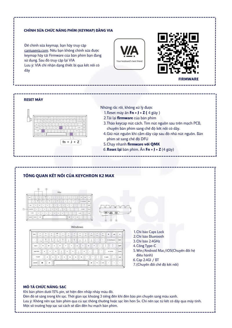 Hướng dẫn sử dụng bàn phím cơ Keychron K2 Max