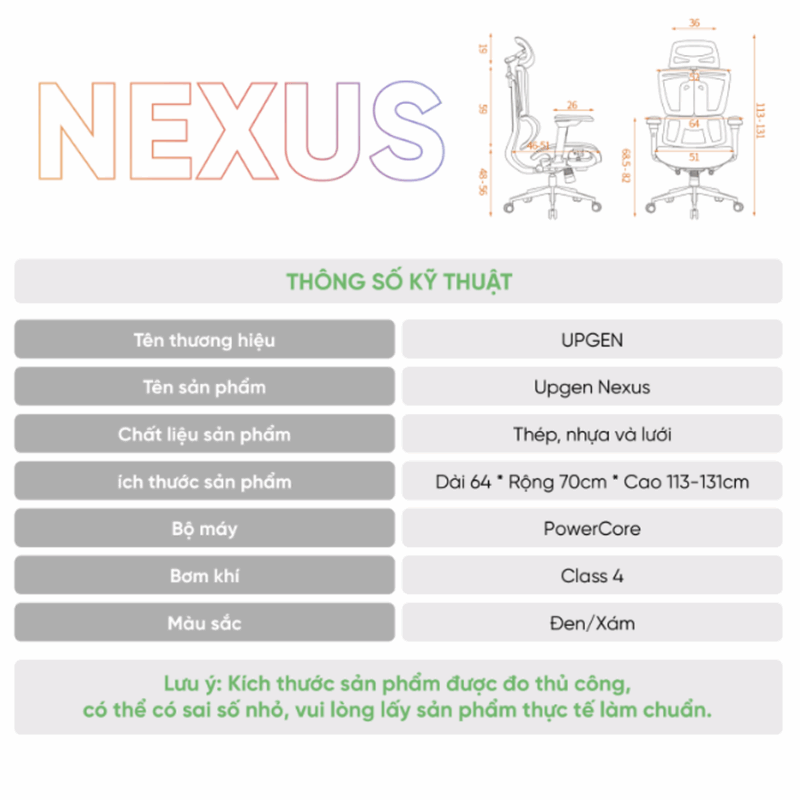 Ghế công thái học Upgen Nexus