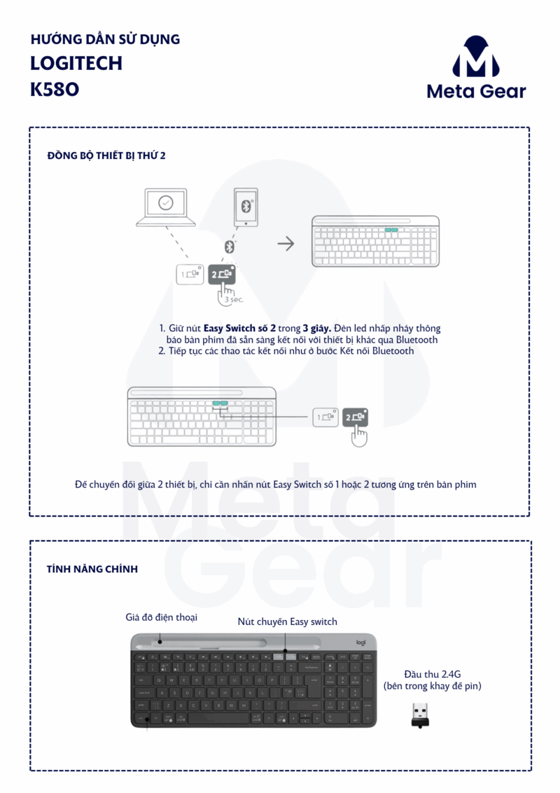 Bàn phím không dây Logitech K580