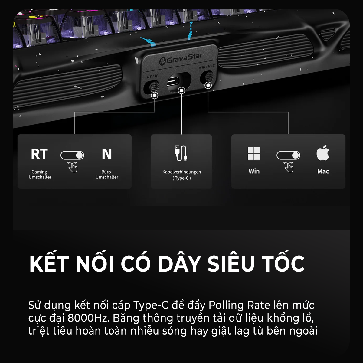 Bàn phím cơ Gravasta Mecury V75 Pro & V75 Bàn phím cơ gaming Gravasta Mercury V75 Pro