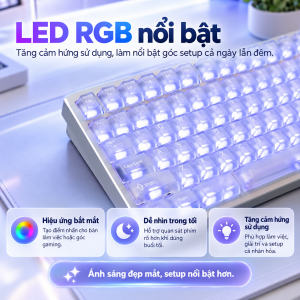 Bàn phím cơ Wobkey Rainy75 Pro Mithril LED RGB